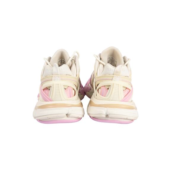 BALENCIAGA Pink Beige Leather Mesh Track 2 Lace Up Open Sneakers Size US 8 EU 38 - Picture 4 of 5